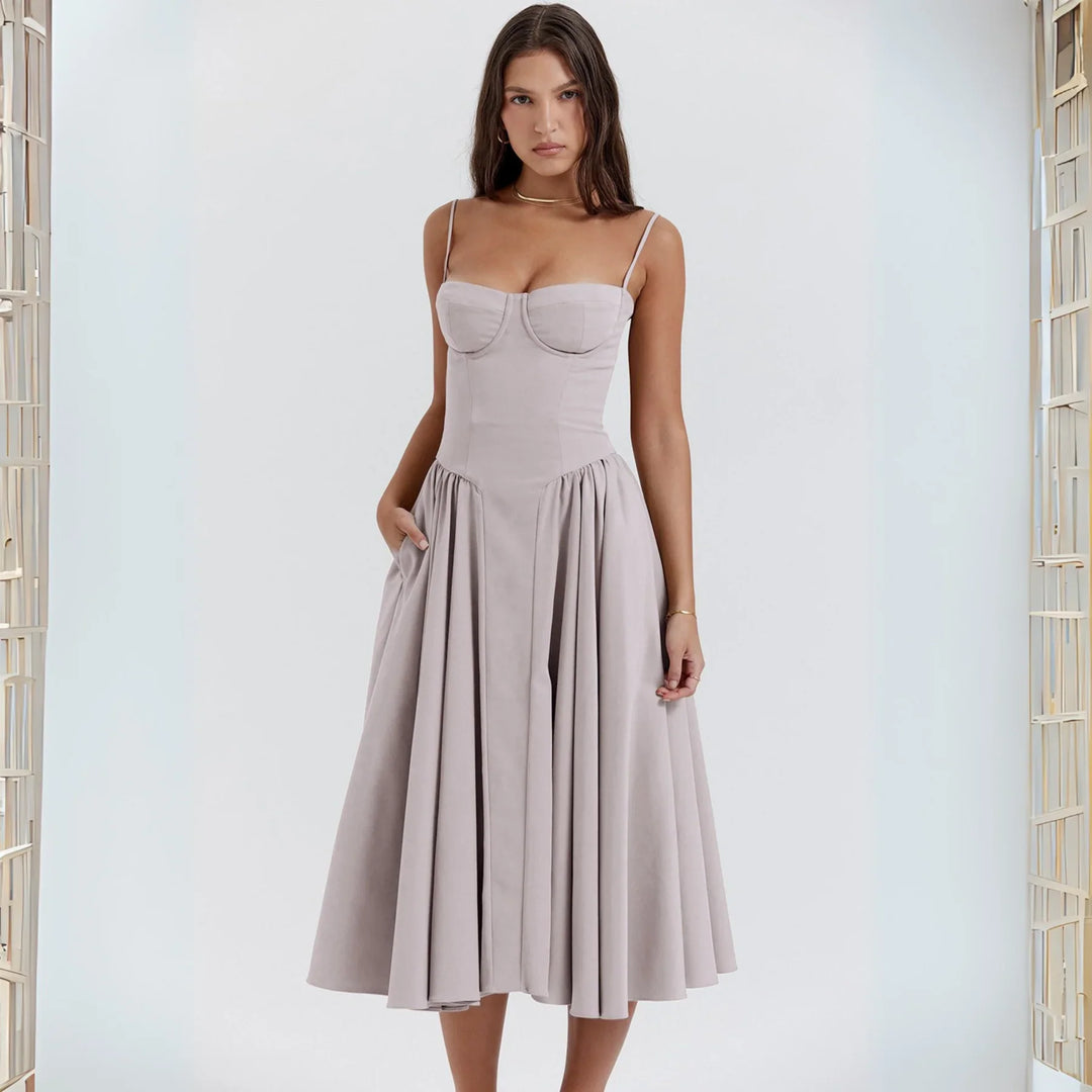 TRENTA™ - Chic Spaghetti Strap Bodycon Midi Dress