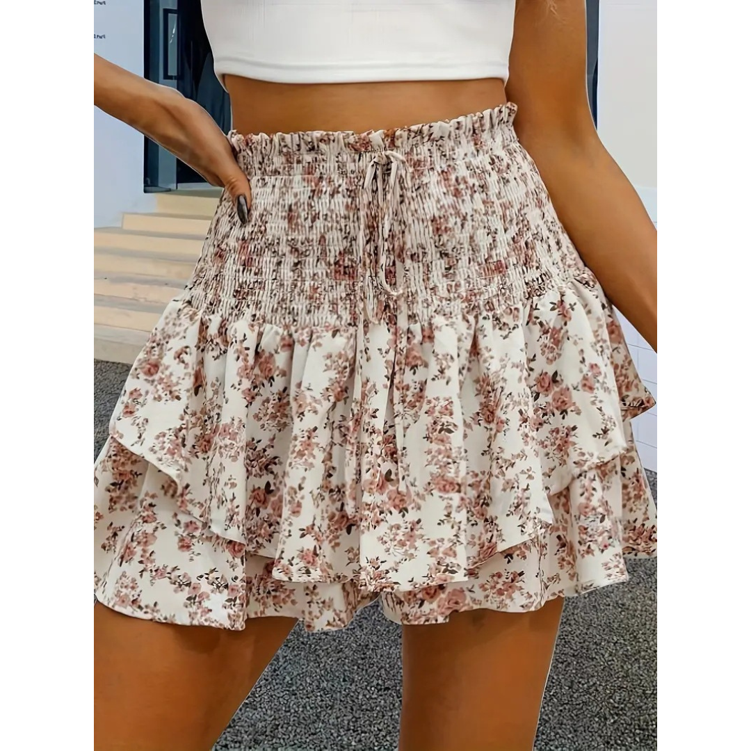 LUNINGNING™ – Lightweight Shirred Layered Summer Skort