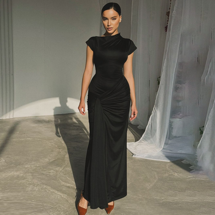 JARA™ - Elegant Ruched Bodycon Wrap Maxi Dress