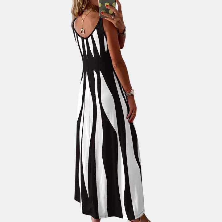Women's Spaghetti Strap V-Neck Boho Sundress Long Dress