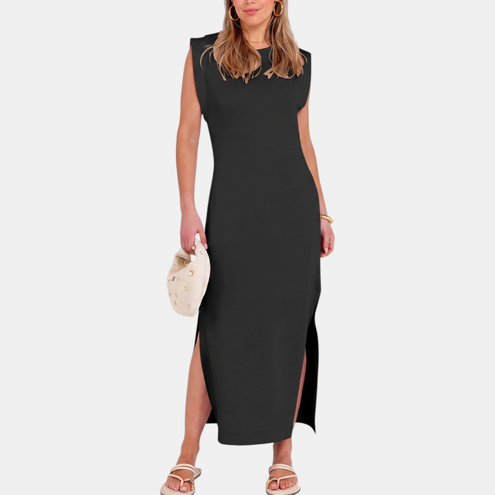 Women's Sleeveless Loose Fit Split Hem Maxi Sundress