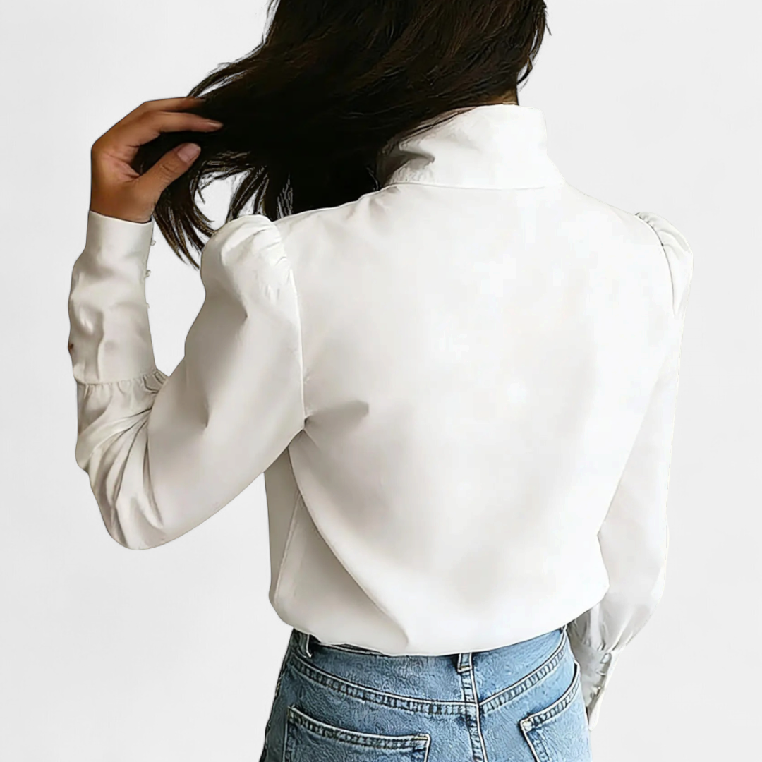 CADEN™ – Relaxed Cotton Button-Front Blouse