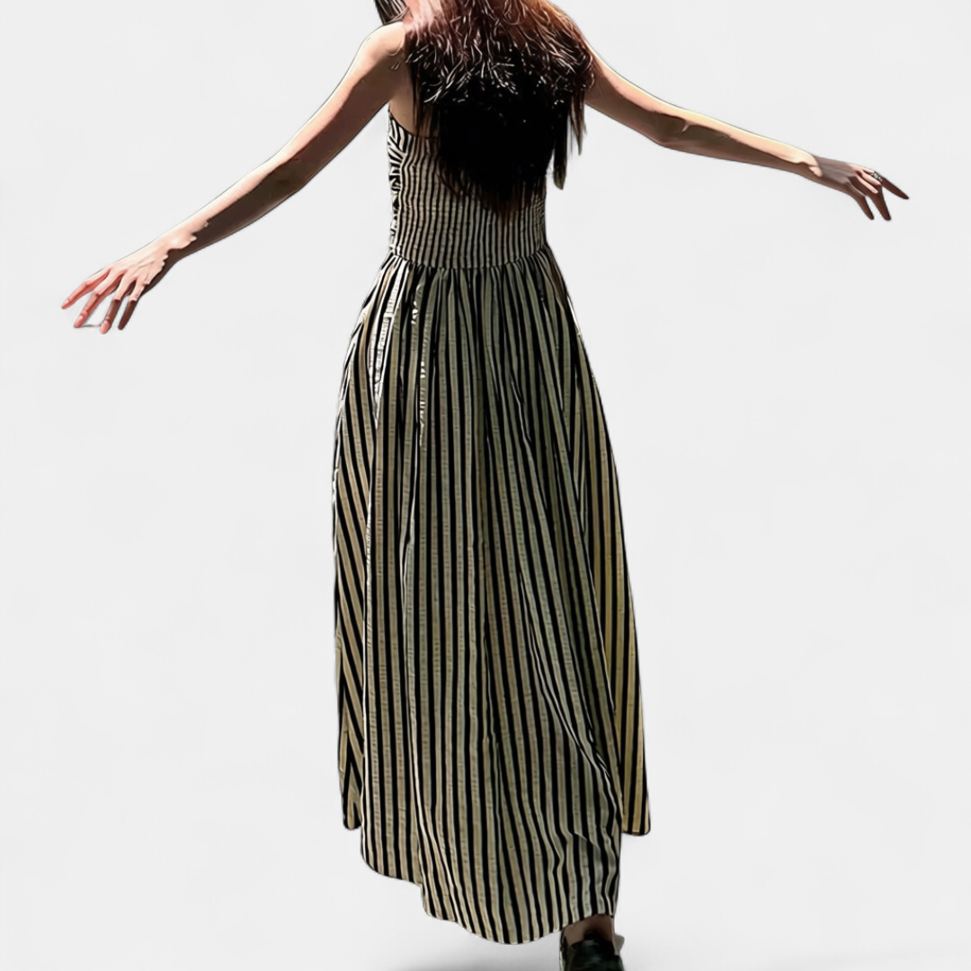 SOLÈNE™ – Striped Spaghetti Strap Maxi Dress