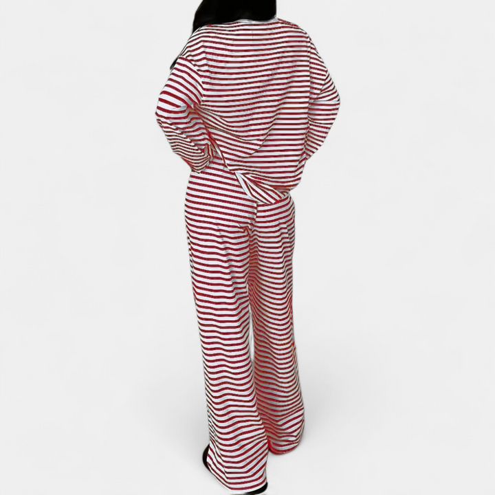 FLEURINE™ – Relaxed Stripe Wide-Leg Jumpsuit