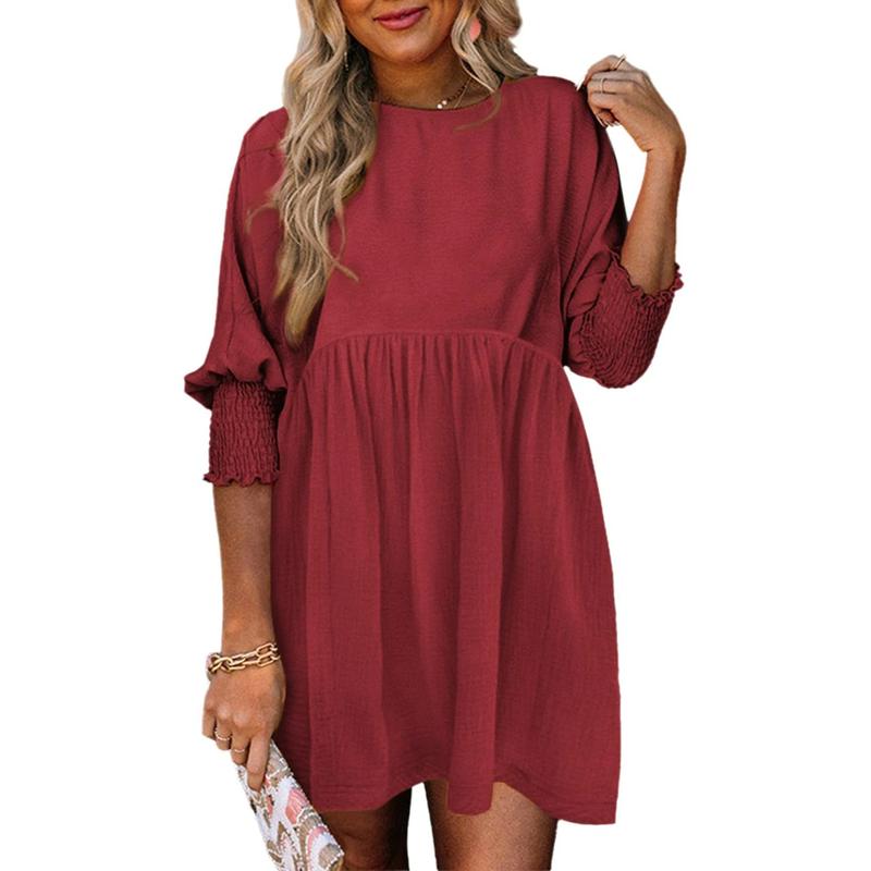 MIRASOL™ – Casual Crew Neck Loose Fit Mini Dress