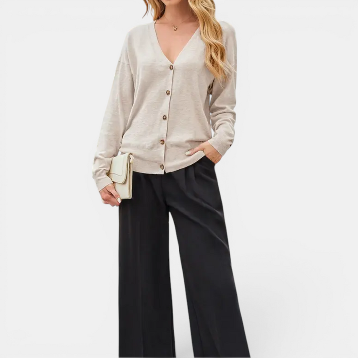 CLARICE™ – Lightweight Wool Blend Button Cardigan