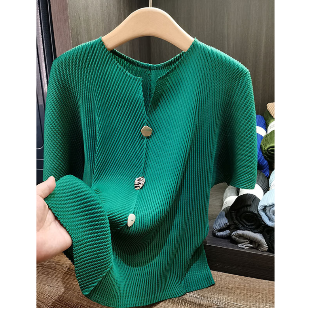 SAVARA™ – Lightweight Round Neck Cardigan Top