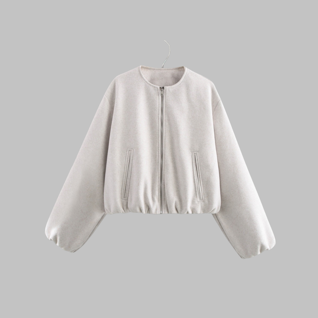 OVALIE™ - Chic Long Sleeve Zipper Crop Top Jacket
