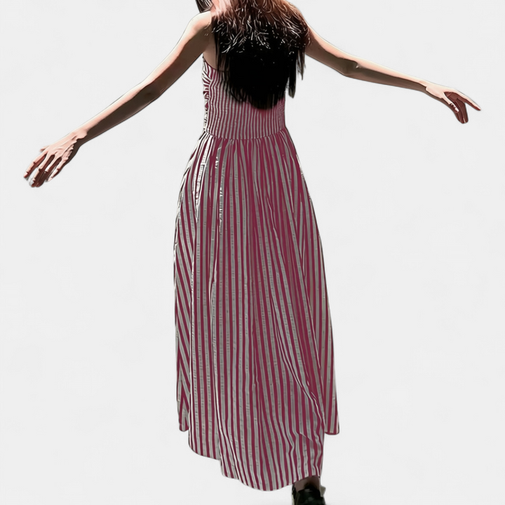 SOLÈNE™ – Striped Spaghetti Strap Maxi Dress