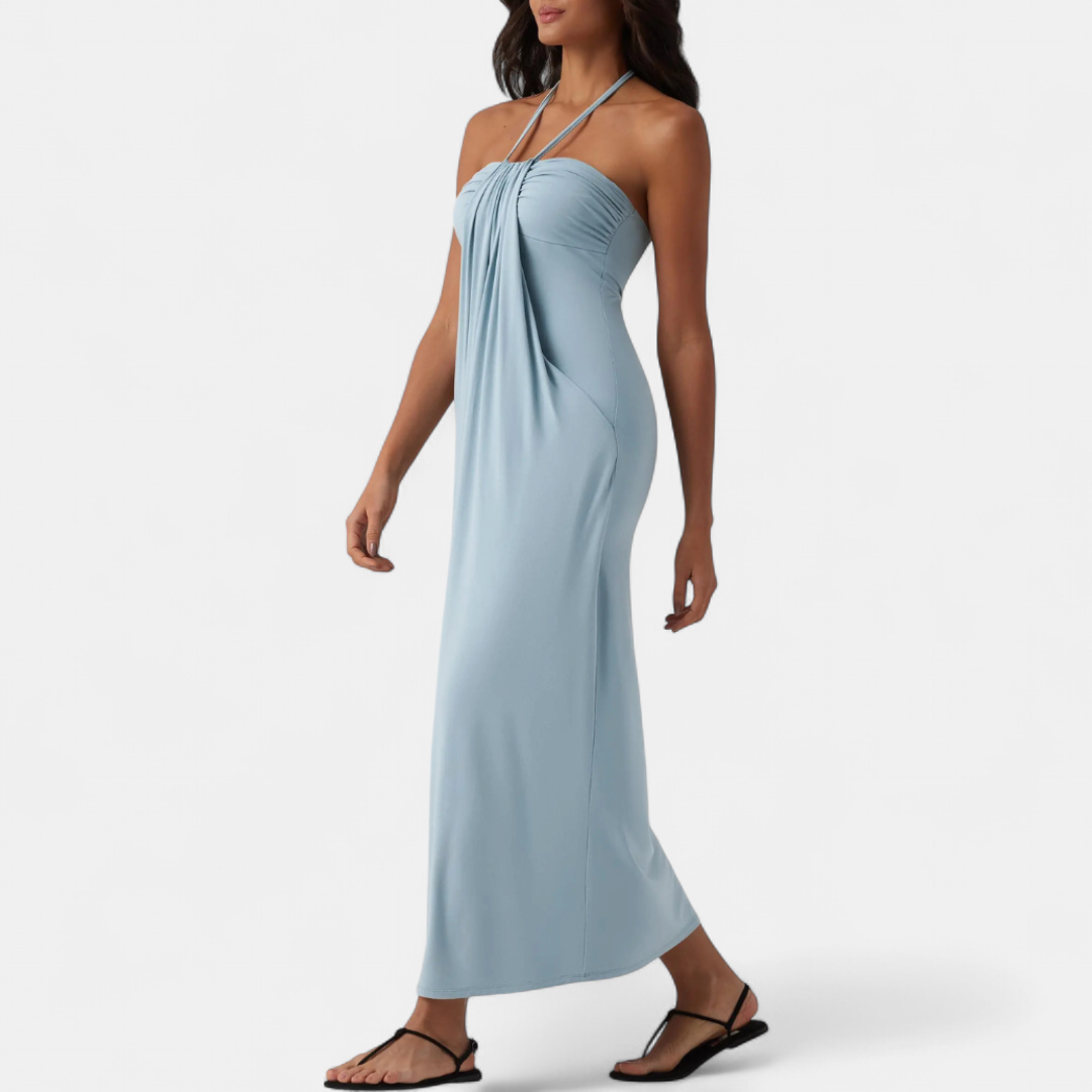 SOLÈNE™ – Sexy Halter Tie-Back Maxi Dress