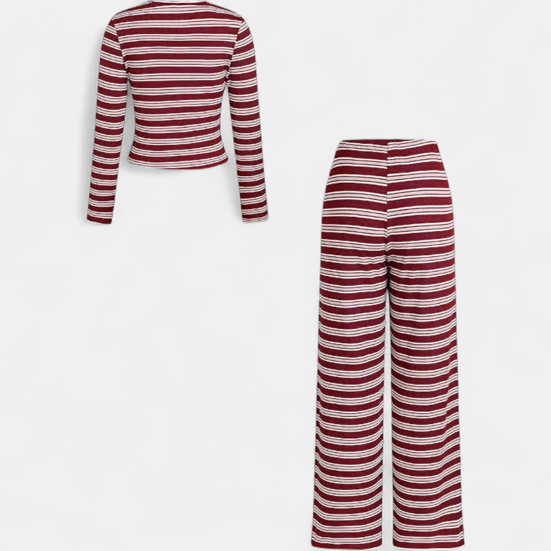 ROXLYN™ – Colorblock Striped Lounge Two-Piece Set