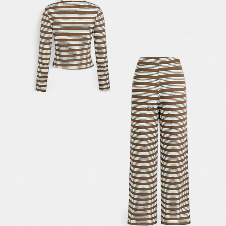 ROXLYN™ – Colorblock Striped Lounge Two-Piece Set