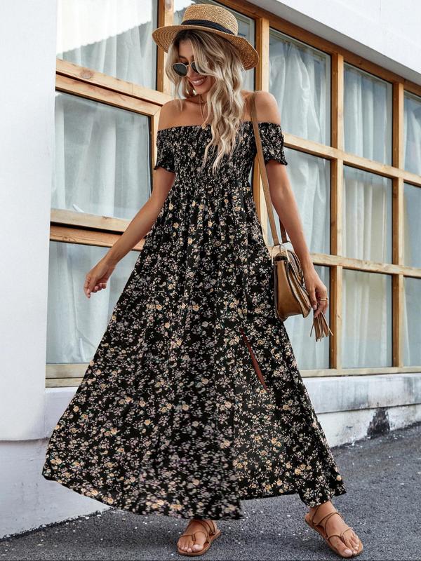 CHARMIE™ - Women's Split Thigh A-Line Floral Summer Dress