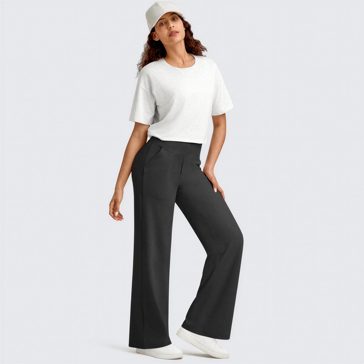 WHITNEY™ - Comfortable High-Waist Wide Leg Pants for Yoga and Outdoor Fun