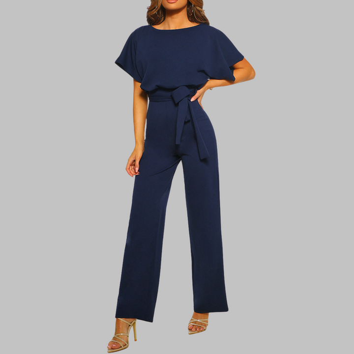WANNON™ - Casual Tie Front Batwing Sleeve Jumpsuit