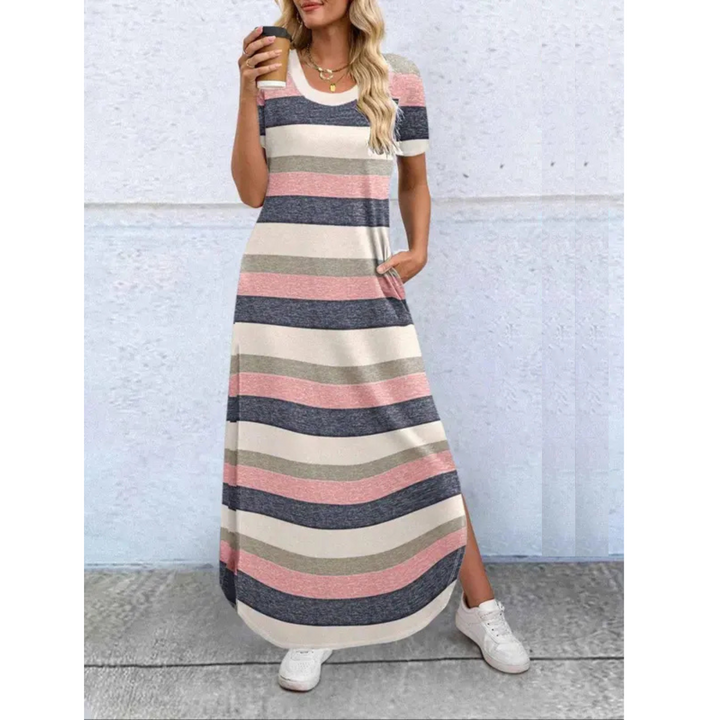 RELNA™ – Casual Summer Round Neck Maxi Dress