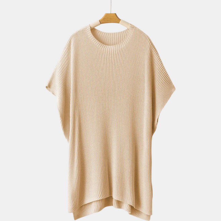 Women's Oversized Drop Shoulder Puff Sleeve Knit Pullover Sweater