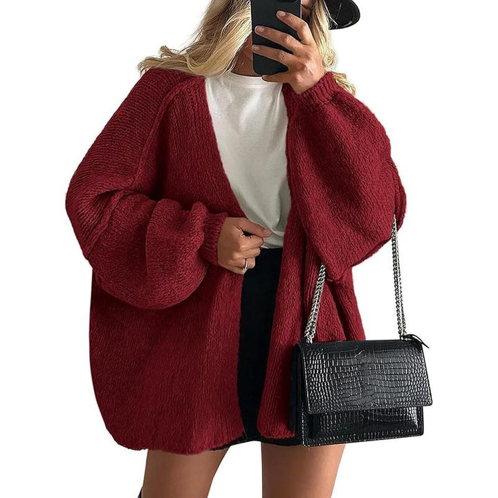 VERONIKA™ - Oversized Fit Lantern Sleeve Autumn Knit Cardigan