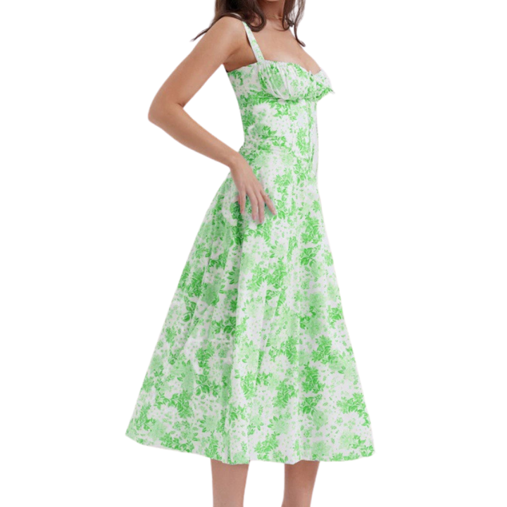 MATILDA™ – Elegant Ruched Corset Midi Dress