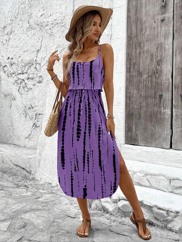 BLYTE™ - All-Over Print Tie-Front Cami Dress for Summer Vibes