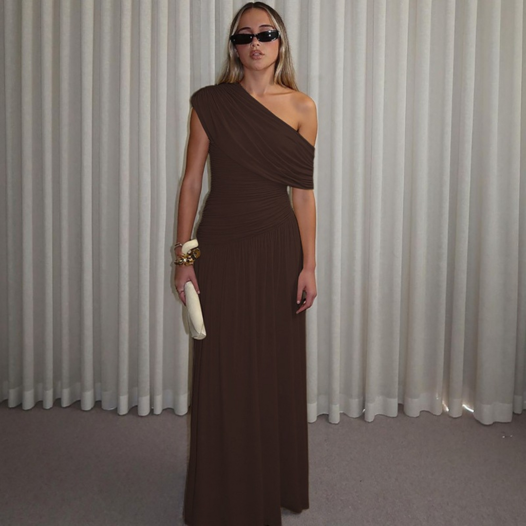 SHINA™ - Elegant One Shoulder Evening Maxi Dress