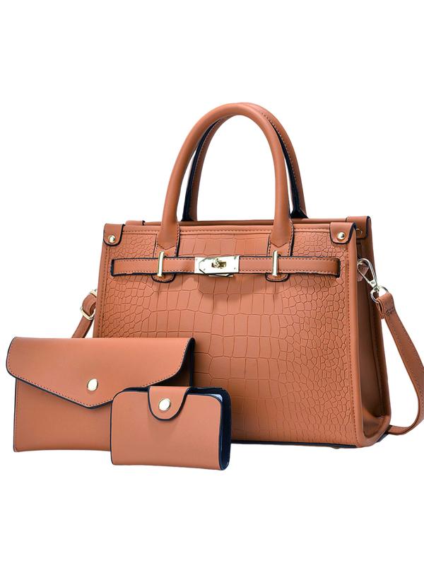 ALENOR™ – Crocodile Embossed Large Capacity Crossbody Handbag Set