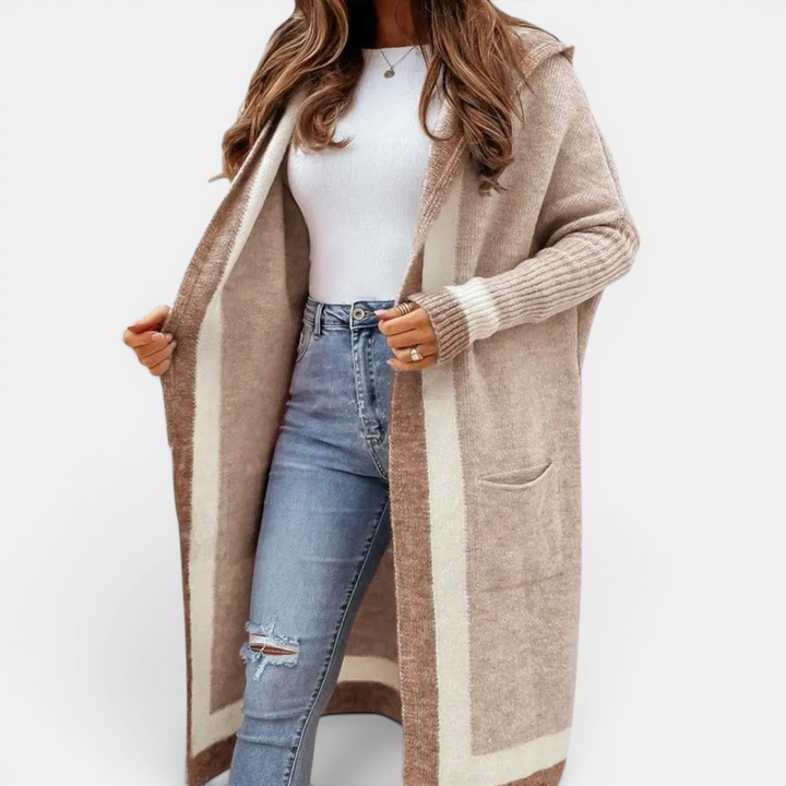 TOLVIE™ – Cozy Striped Hooded Long Cardigan
