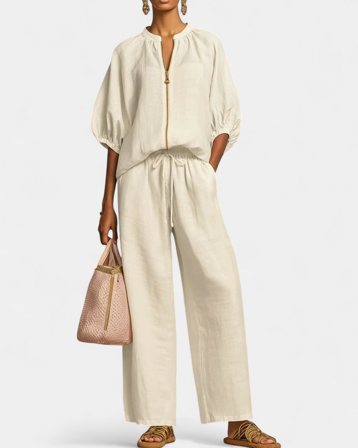 DEXTRA™ – Relaxed Zip-Up Wide-Leg Two-Piece Set