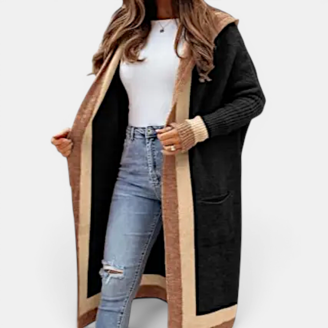 TOLVIE™ – Cozy Striped Hooded Long Cardigan