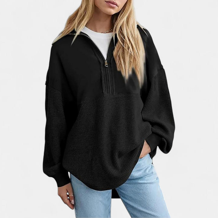 HADWEN™ – Cozy Half-Zip Waffle Knit Pullover