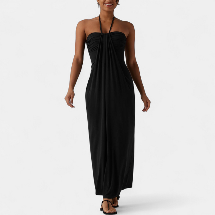 SOLÈNE™ – Sexy Halter Tie-Back Maxi Dress