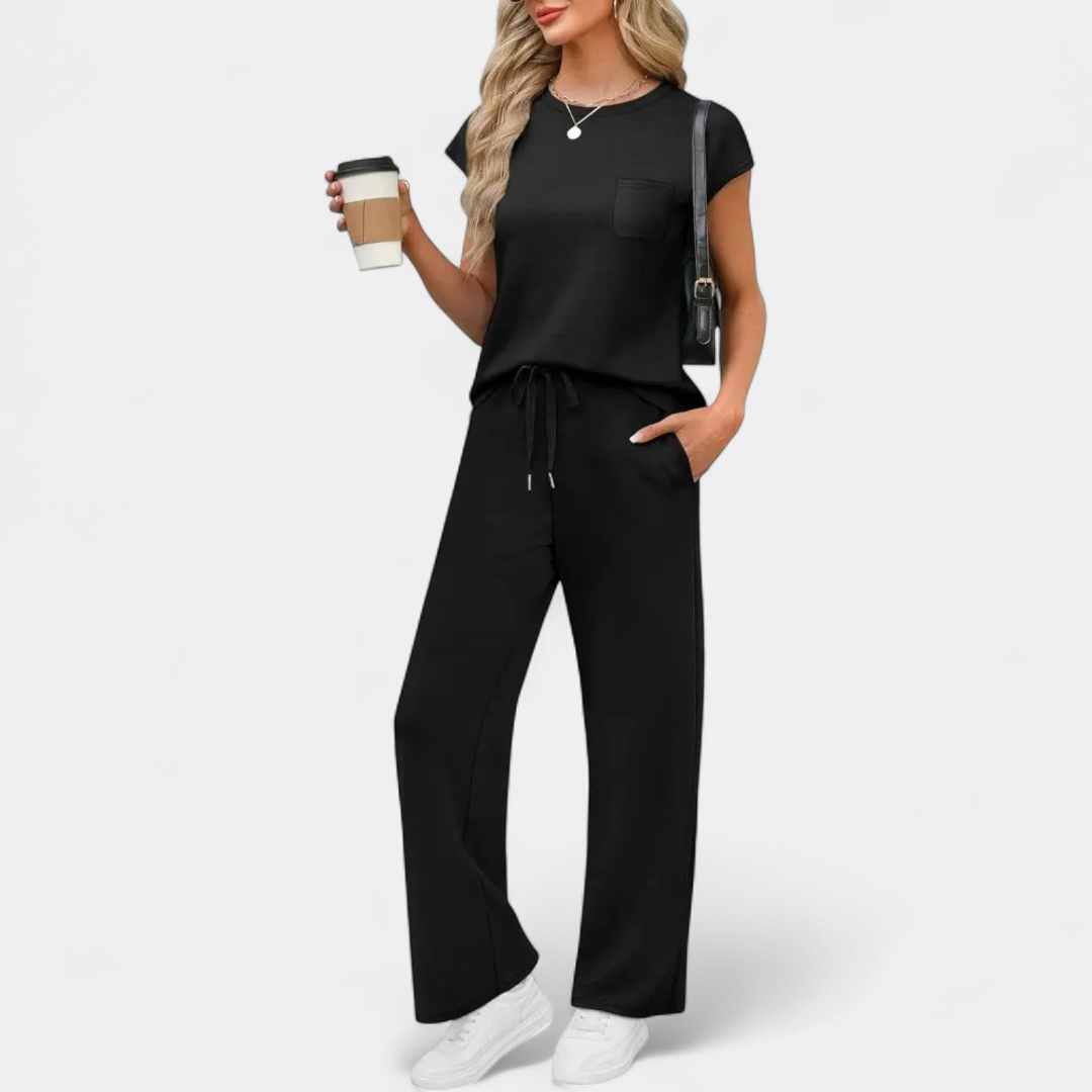 SOLÈNE™ – Breezy Crewneck Lounge Two-Piece Set