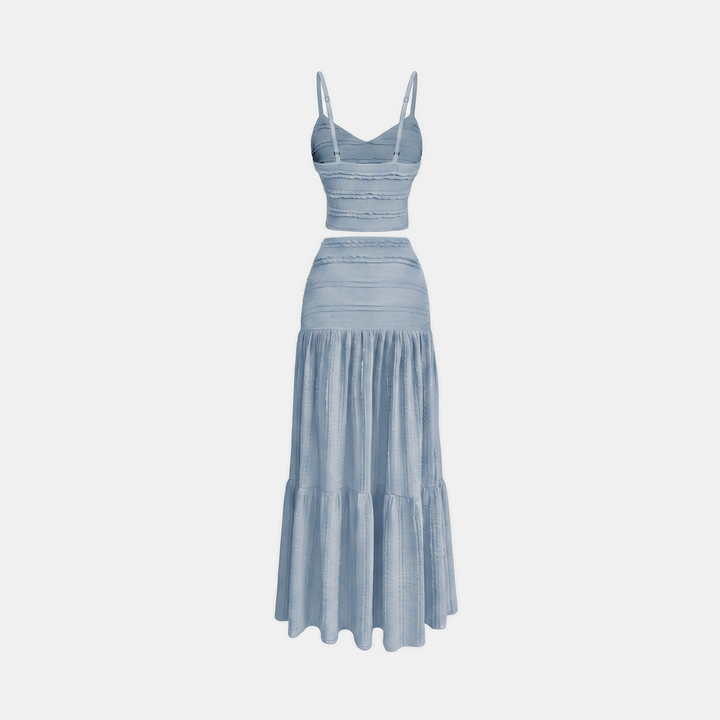 Women's Sleeveless Crop Top and Mini Skirt Two Piece Set