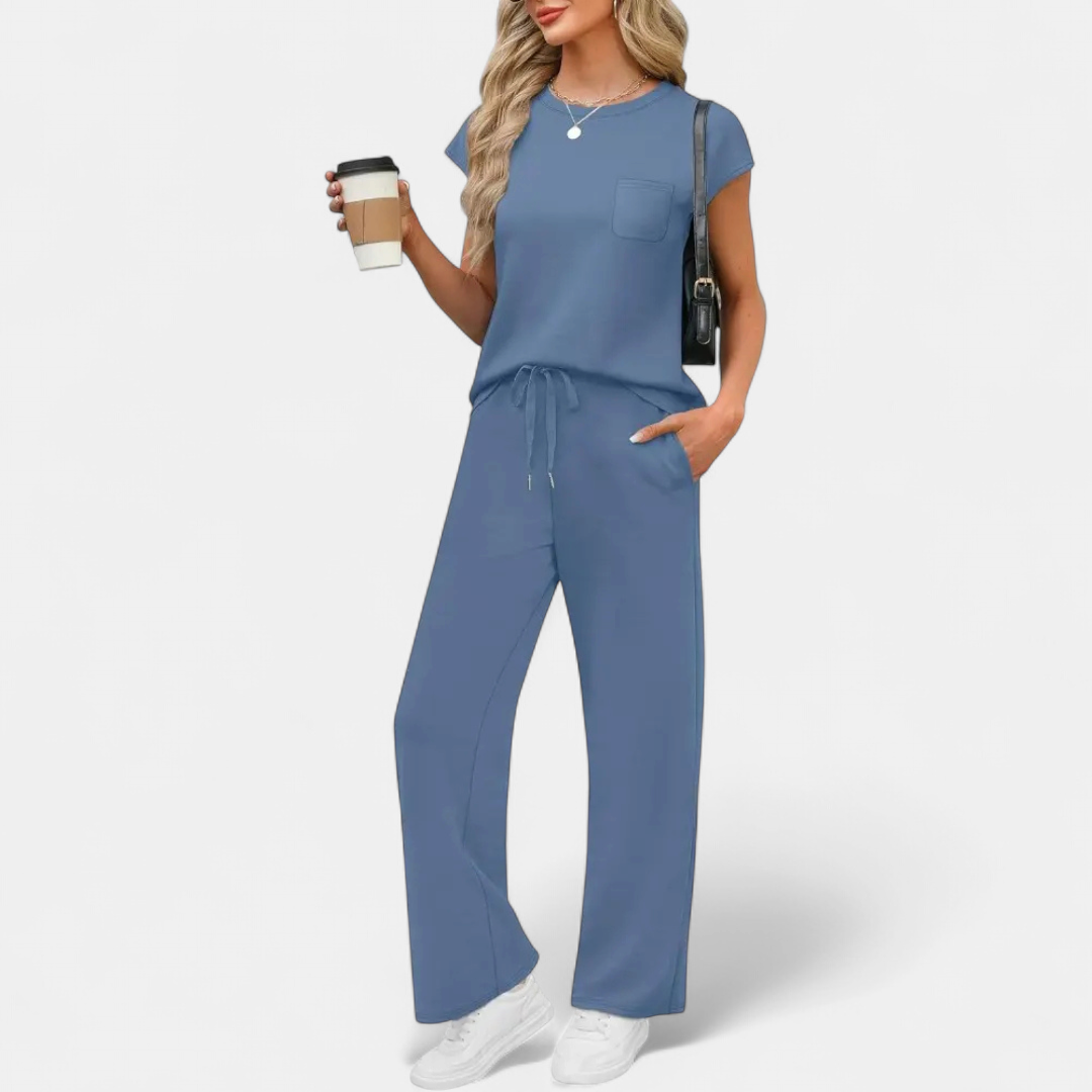 SOLÈNE™ – Breezy Crewneck Lounge Two-Piece Set