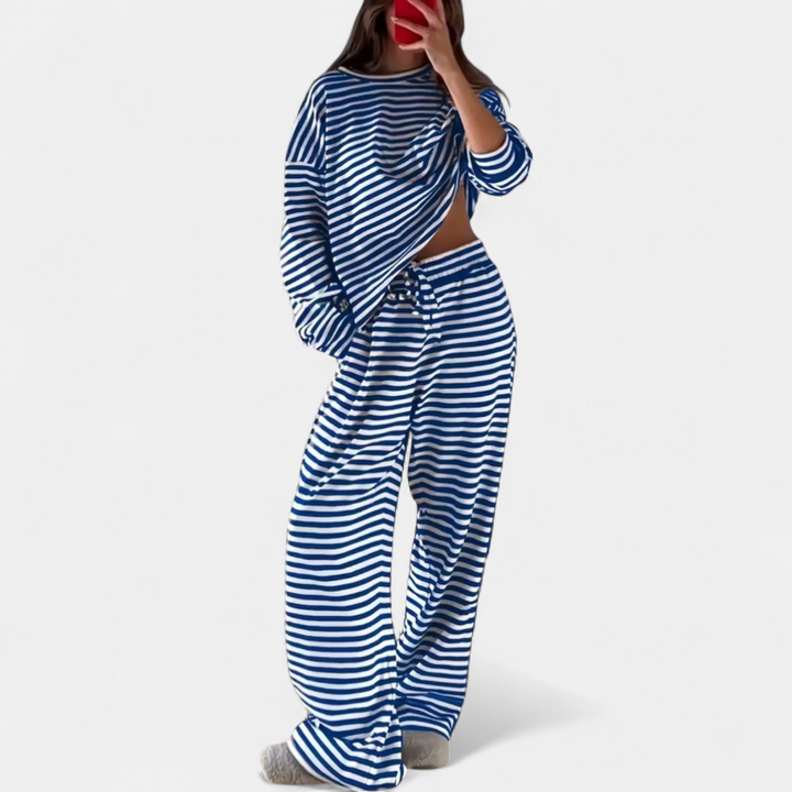 FLEURINE™ – Relaxed Stripe Wide-Leg Jumpsuit