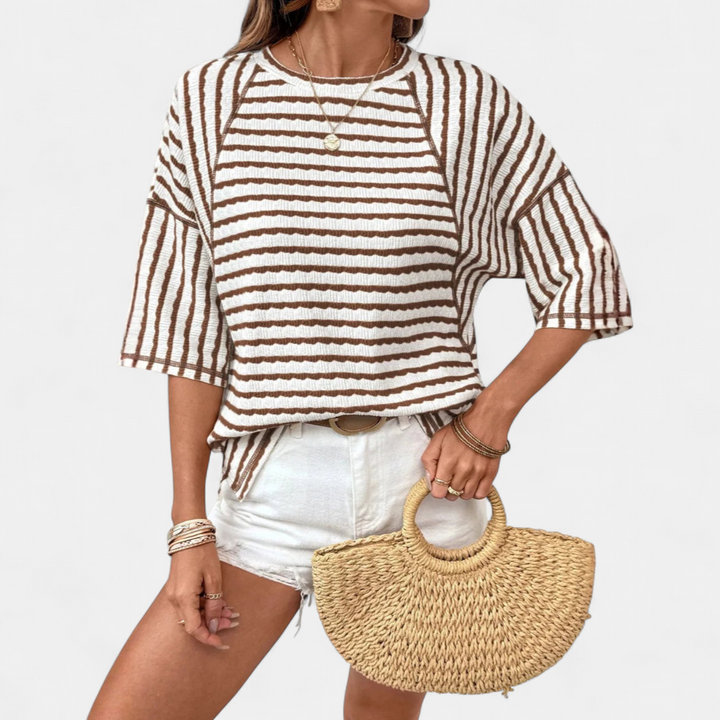 HALSEY™ – Relaxed Striped Crewneck Tee