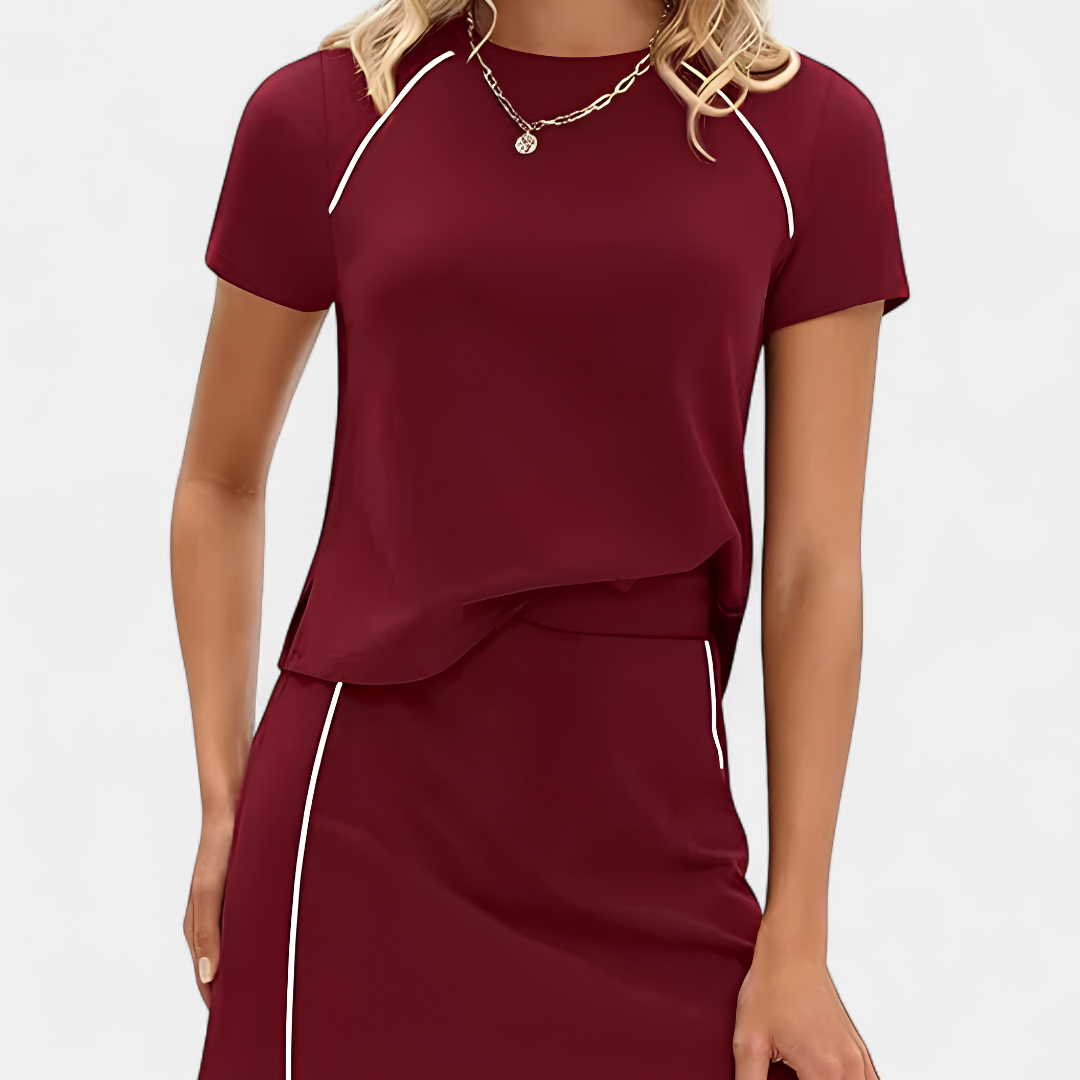 REECE™ – Stripe-Trim Casual Wide-Leg Set