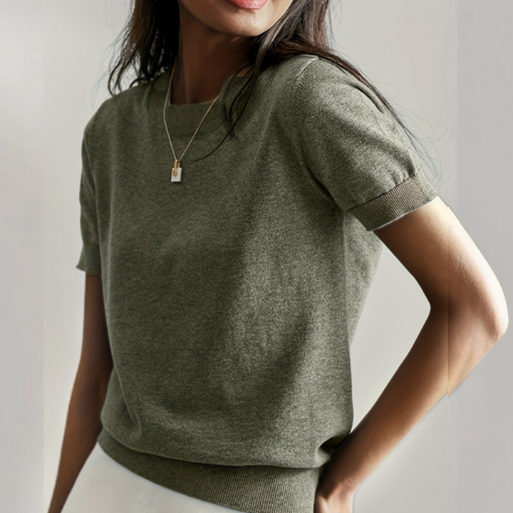 VIANCA™ - Casual Short Sleeve Crew Neck Top
