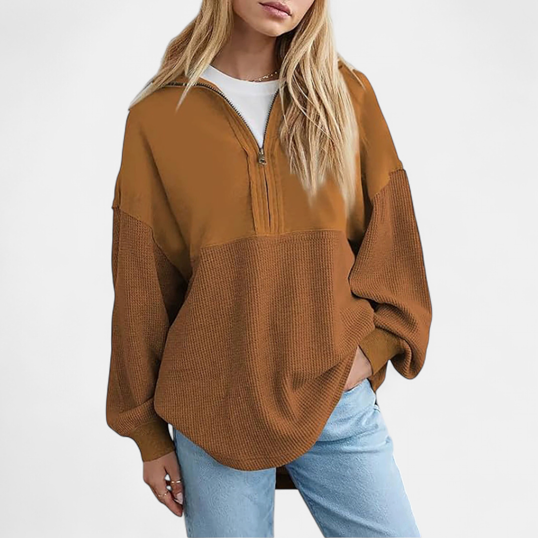 HADWEN™ – Cozy Half-Zip Waffle Knit Pullover