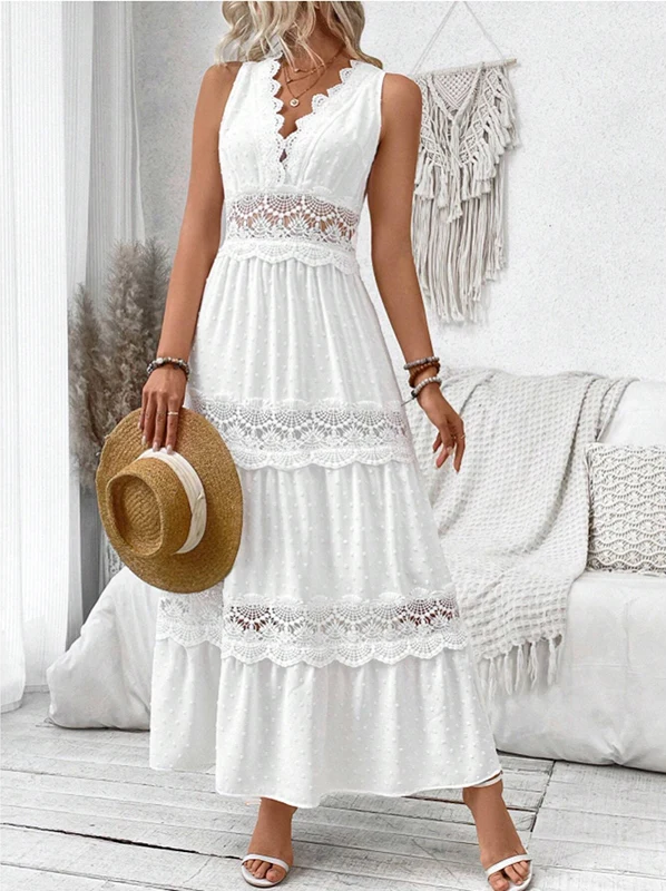 MAIKA™ - Lace V-Neck Dress