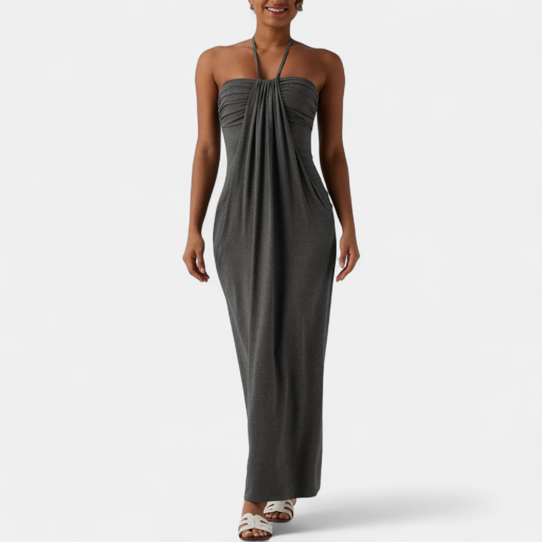 SOLÈNE™ – Sexy Halter Tie-Back Maxi Dress