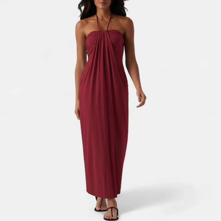 SOLÈNE™ – Sexy Halter Tie-Back Maxi Dress