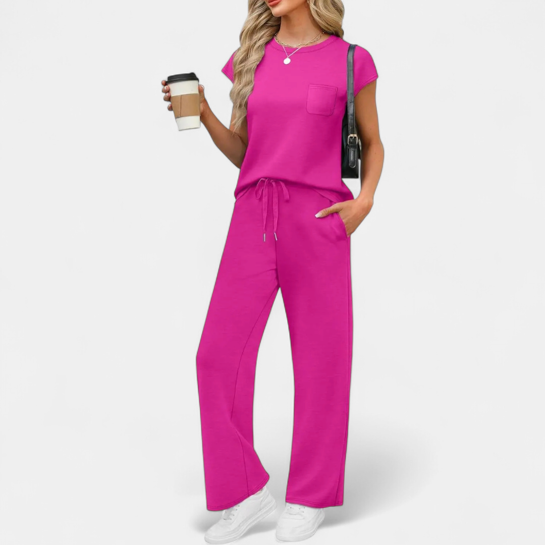 SOLÈNE™ – Breezy Crewneck Lounge Two-Piece Set