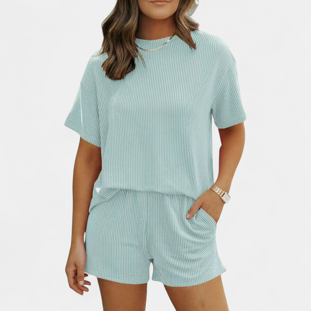 LACEY™ – Ribbed Casual Summer Two Piece Set