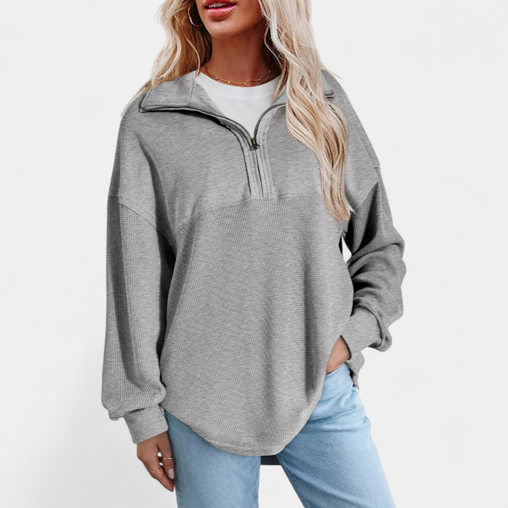 KENSEY™ – Relaxed Waffle Knit Pullover Top