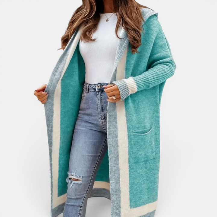 TOLVIE™ – Cozy Striped Hooded Long Cardigan