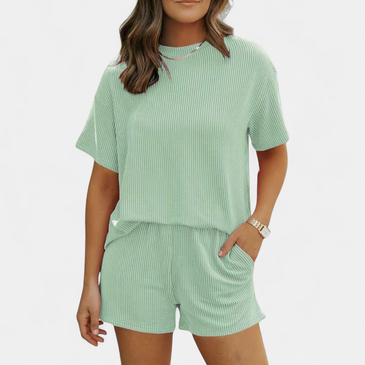 LACEY™ – Ribbed Casual Summer Two Piece Set