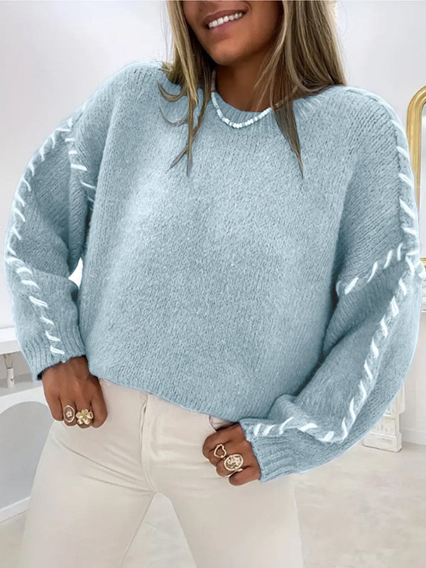KALIYAH™ - Casual Round Neck Long Sleeve Sweater