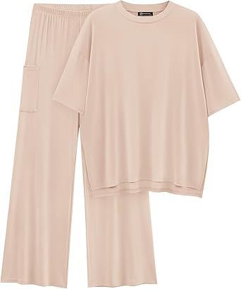 FILTA™ - Casual Basic Top and Elastic Waist Pants Set