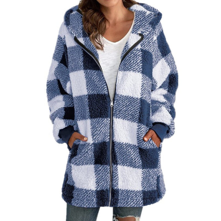 ARABELLA™ - Plaid Fleece Long Sleeve Hooded Coat